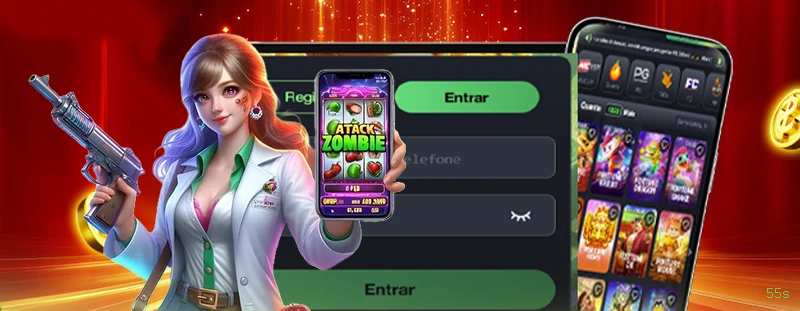 Imagem promocional da plataforma 55s